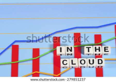 Business Term with Climbing Chart / Graph - In The Cloud