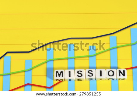 Business Term with Climbing Chart / Graph - Mission
