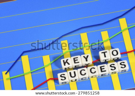 Business Term with Climbing Chart / Graph - Key to Success