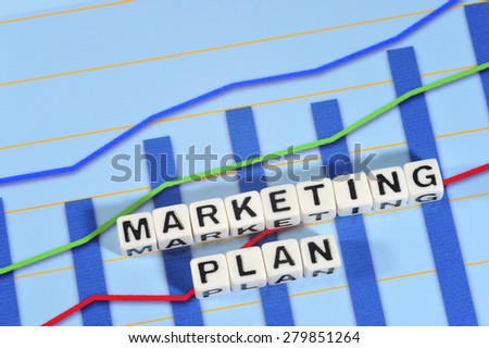 Business Term with Climbing Chart / Graph - Marketing Plan