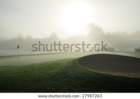 Foggy Golf Bunkers Royalty-Free Stock Photo #27987263
