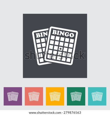 Bingo. Single flat icon on the button. Vector illustration.