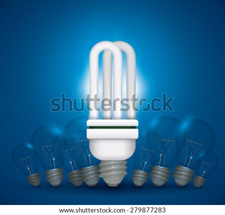 Bulb design over blue background, vector illustration.