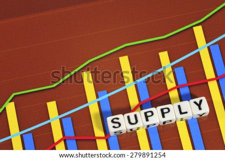 Business Term with Climbing Chart / Graph - Supply