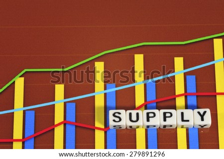 Business Term with Climbing Chart / Graph - Supply