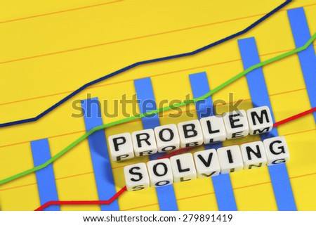 Business Term with Climbing Chart / Graph - Problem Solving