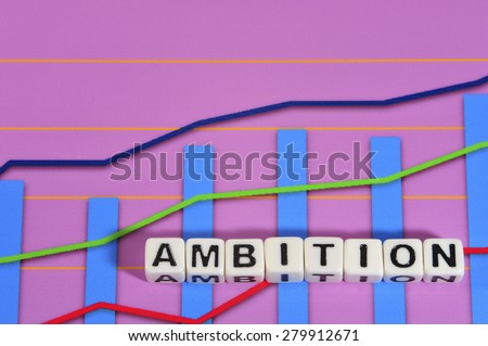 Business Term with Climbing Chart / Graph - Ambition