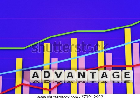 Business Term with Climbing Chart / Graph - Advantage