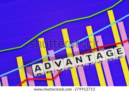 Business Term with Climbing Chart / Graph - Advantage