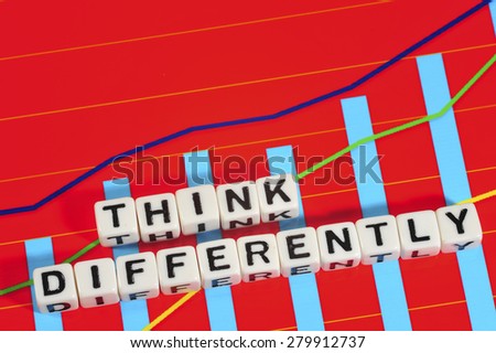 Business Term with Climbing Chart / Graph - Think Differently