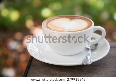 latte art coffee with heart shape