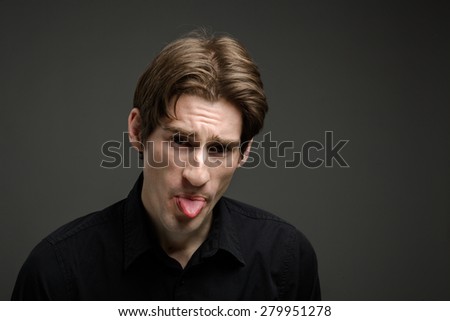 Model isolated sticking tongue out