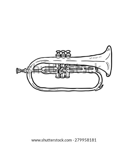 hand drawn trumpet