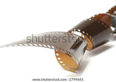 Camera film against a white background