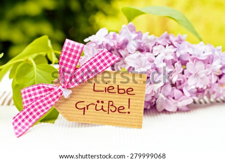 greeting card background for your text - german for kind regards