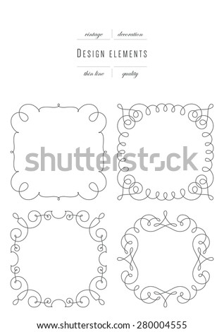Monogram emblem template. Luxury elegant frame ornament line logo design vector illustration