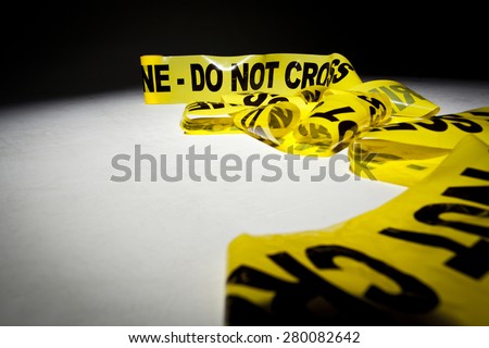 Yellow crime scene 'Do not cross' tape