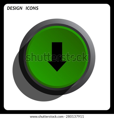 arrow indicates the direction. icon. vector design Green Start button, forward, to continue. Flat design style.
