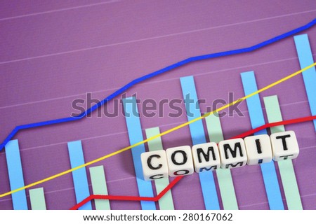 Business Term with Climbing Chart / Graph - Commit