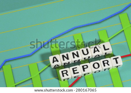 Business Term with Climbing Chart / Graph - Annual Report
