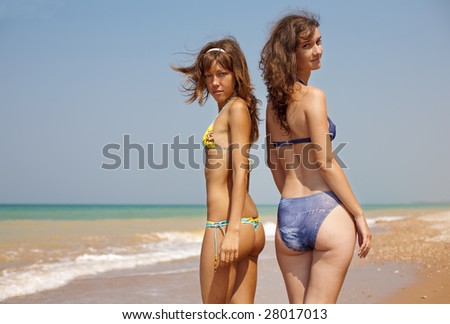 Two girls at the sea