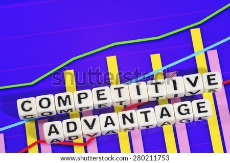 Business Term with Climbing Chart / Graph - Competitive Advantage
