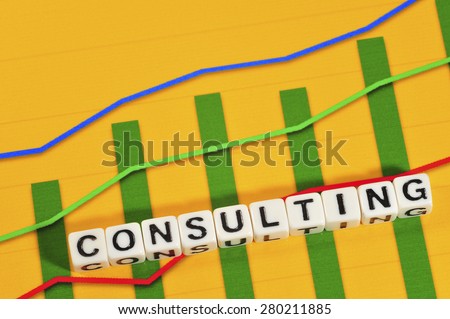 Business Term with Climbing Chart / Graph - Consulting