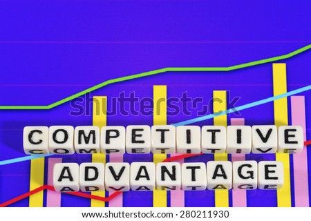 Business Term with Climbing Chart / Graph - Competitive Advantage