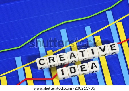 Business Term with Climbing Chart / Graph - Creative Idea