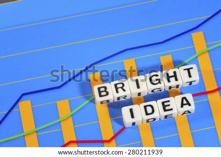 Business Term with Climbing Chart / Graph - Bright Idea