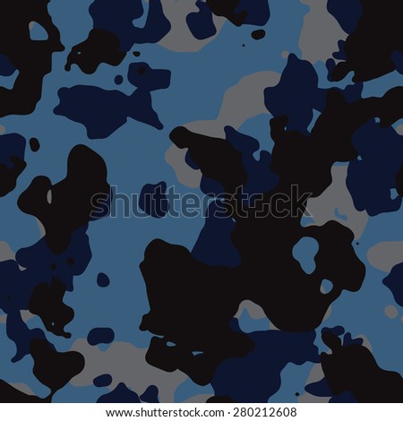 Seamless vintage fashion dark blue camouflage pattern vector