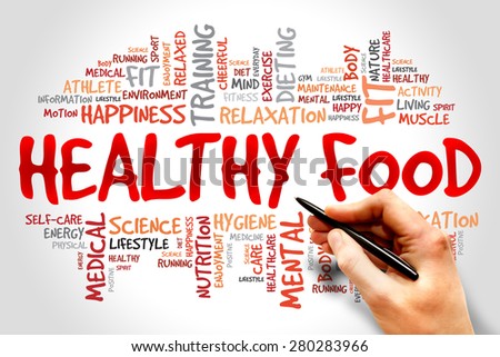 Healthy Food word cloud, health concept