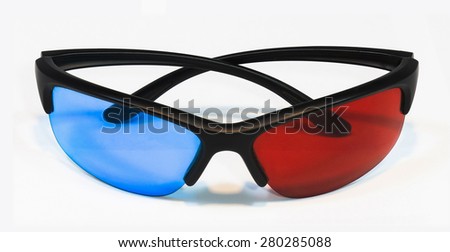 3d glasses on white background