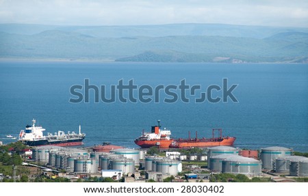 gasoline tanker at russian petroleum port Vladivostok