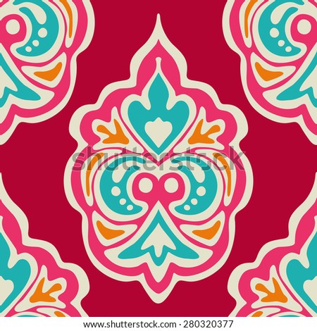 Luxury Damask flower seamless pattern background design
