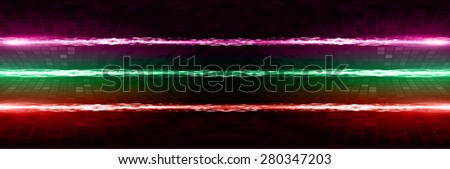 Vector illustration of abstract background with blurred magic neon pink green red light rays.  Technology background for computer graphic website internet and business. circuit.