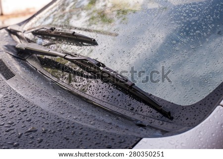 car's windshield rain wiper Royalty-Free Stock Photo #280350251