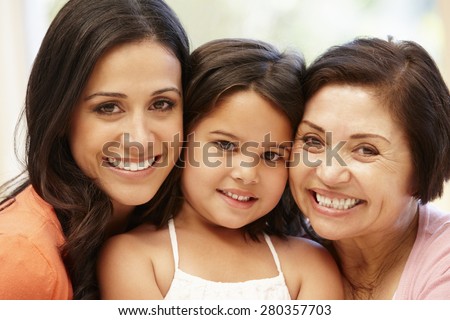 3 generations Hispanic women Royalty-Free Stock Photo #280357703