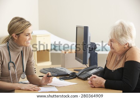 Senior woman visiting Doctor Royalty-Free Stock Photo #280364909