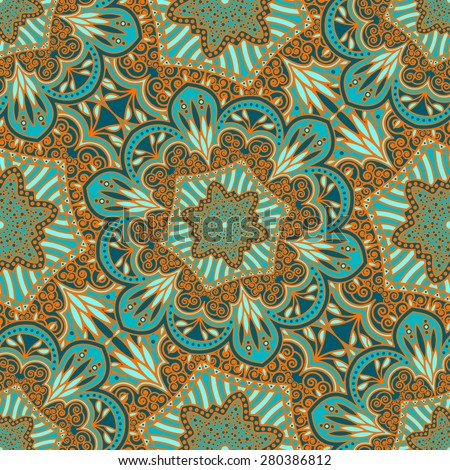 Seamless pattern ethnic style. Vintage decorative texture. Indian, arabic motive.