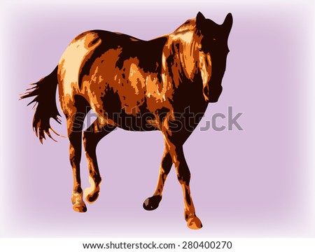 horse bay sorrel dark brown on light background vector