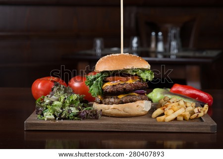 double homemade burger