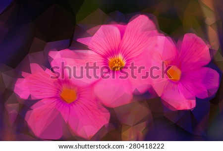 Geometric flowers. Abstract polygonal background.