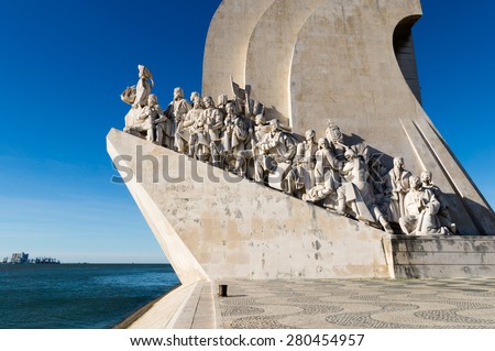 Padrao dos Descobrimentos (Monument of the Discoveries) in Lisbon, Portugal  Royalty-Free Stock Photo #280454957