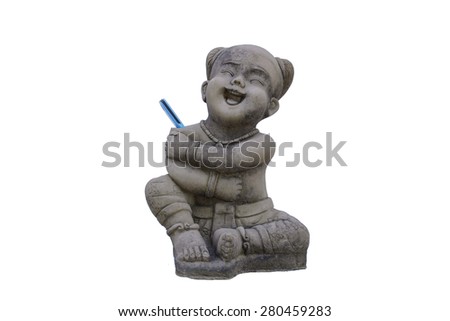 smile baby doll statue telephone happiness