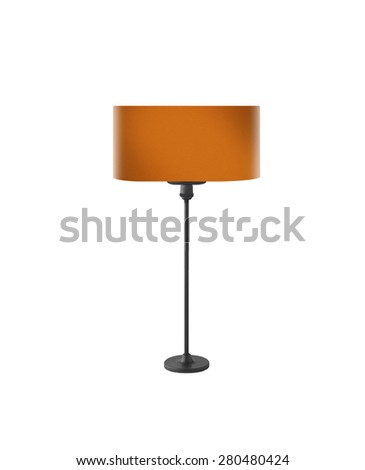 Modern brown floor lamp isolated on white background Royalty-Free Stock Photo #280480424