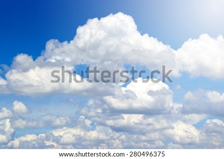 Closeup blue sky with cloud.