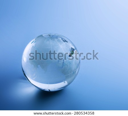 Earth glasses, isolated on blue background