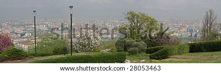 Panoramic shot of Turin made from Park Europa