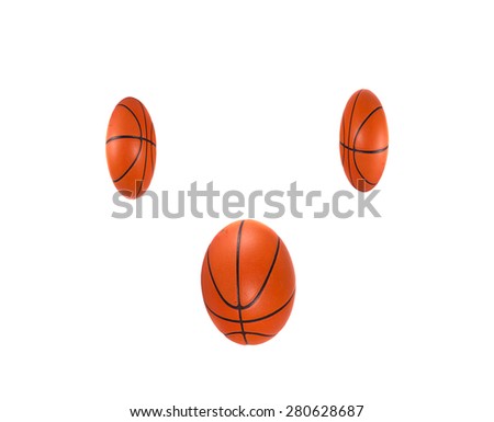 face Basketball isolated ball white background